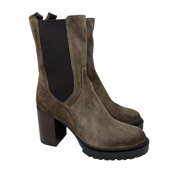 Emanuele Crasto Women's Riding Boots Brown Leather Mid Calf Pull On 11 EUR 41 - Picture 1 of 9
